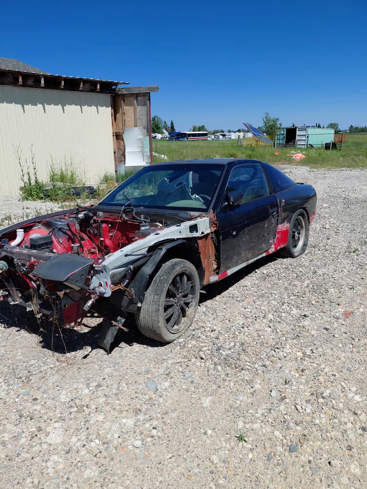 Stripped vehicle ready for scrap car removal